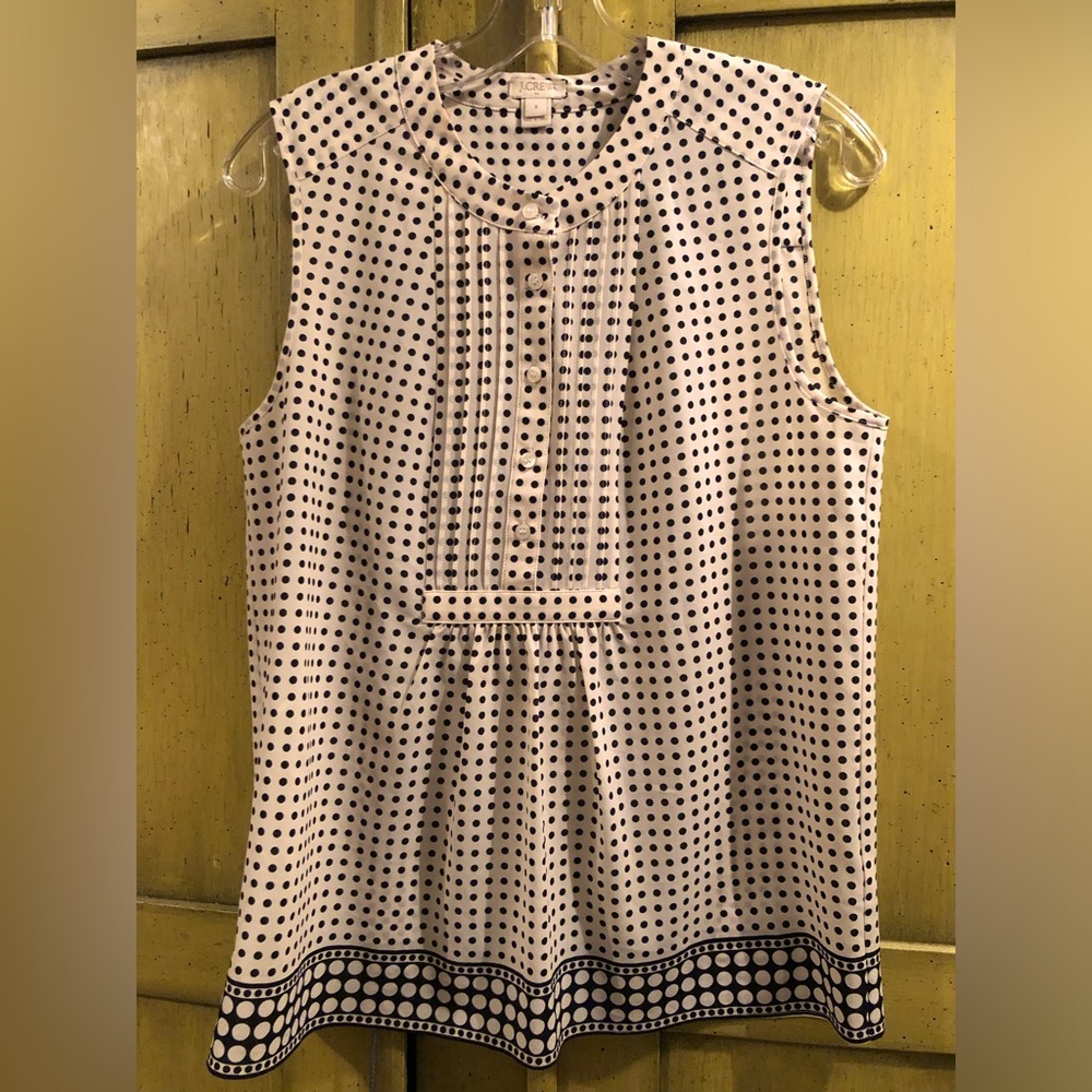 J. Crew black and white polka dot pop over shirt